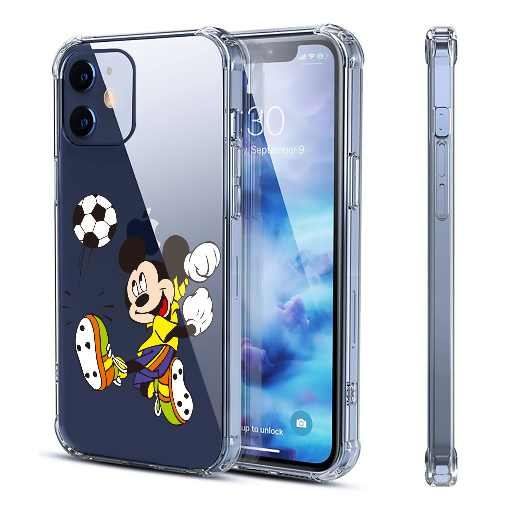 （画像用） ミッキーマウス Mickey Mouse 【iPhone 12シリーズ対応】透明スマホケース（クリアソフトケース）